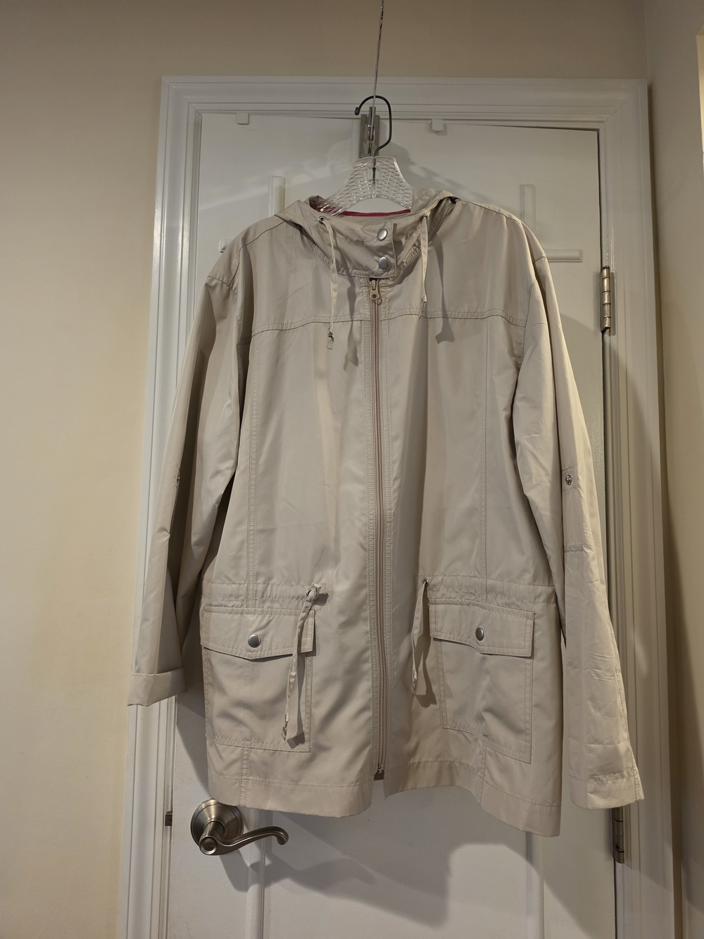 GH BASS (Heritage Collection) Womens Khaki Hooded Windbreakeř - Size L - NWOT